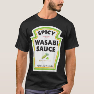 T-shirt Sauce Wasabi épicée Bouteille Étiquette Funny Hall