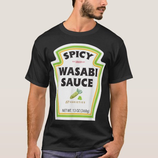 T-shirt Sauce Wasabi épicée Bouteille Étiquette Funny Hall (Devant)