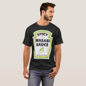 T-shirt Sauce Wasabi épicée Bouteille Étiquette Funny Hall (Devant entier)