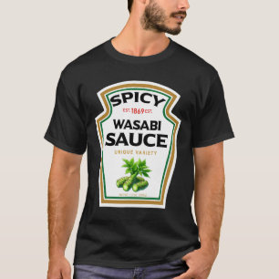 T-shirt Sauce Wasabi épicée Bouteille Étiquette Funny Hall