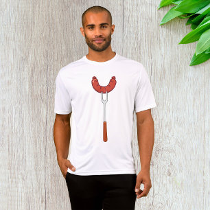 T-shirt Saucisse grillée sur fourchette à BBQ