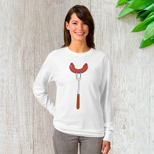 T-shirt Saucisse grillée sur fourchette à BBQ