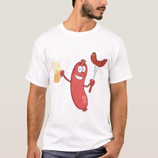 T-shirt Saucisses Et Bière (Devant)