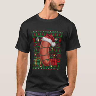 T-shirt Saucisson Nourriture Noël Lumières Vilain Saucisse