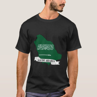 T-shirt saudi arabia flag map
