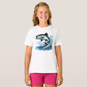 T-shirt Saumon qui saute éclaboussure Cadeau pour l'art du