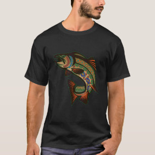 T-shirt Saumon totem indien d'Amérique du Nord-Ouest