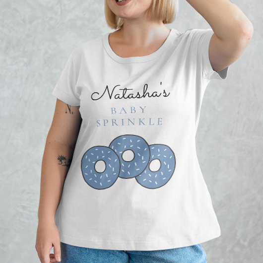 T-shirt Saupoudrer de Baby shower de beignets bleu doux