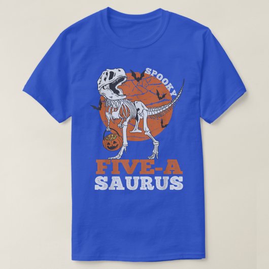 T-shirt Saurus Dinosaure Squelette T rex Pumpk éffrayant 5 (Design devant)