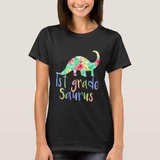 T-shirt Saurus floral de 1ère année Dinosaur