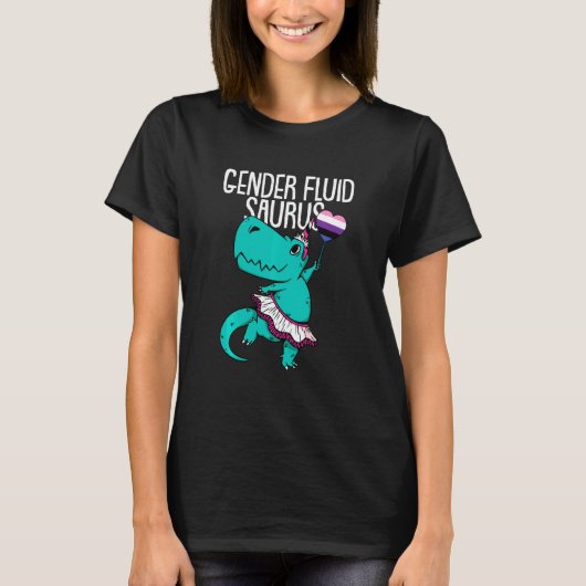 T-shirt Saurus Genderfluide Lgbt Q T Rex Unicorn Prime Tou (Devant)
