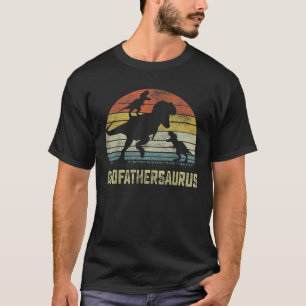 T-shirt Saurus parrain T Rex Dinosaur Parrain 2 enfants F