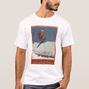 T-shirt Saut à skis - affiche olympique de promo de PLM