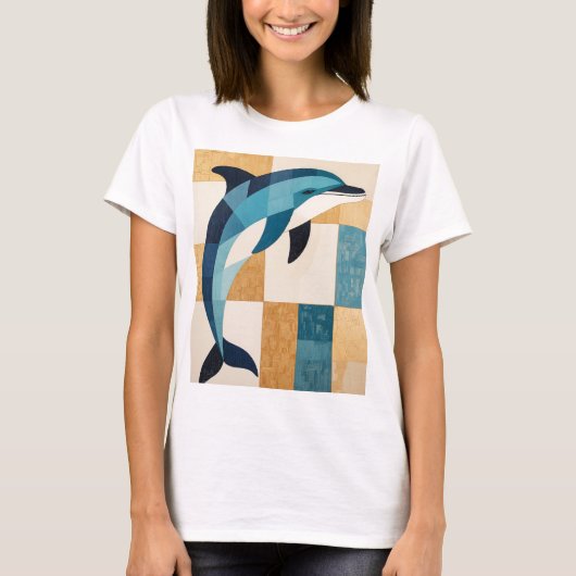 T-shirt Saut azuré géométrique (Devant)