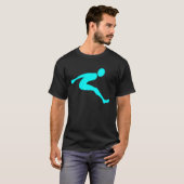T-shirt Saut en longueur - Cyan (Devant entier)