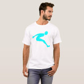 T-shirt Saut en longueur - Cyan (Devant entier)
