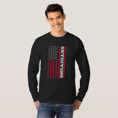 T-shirt Saut en parachute Drapeau États-Unis Drapeau Améri (Devant entier)