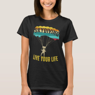 T-shirt Saut en parachute drôle en couleurs rétro pour ins