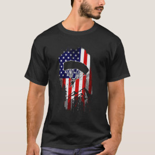T-shirt Saut en parachute USA Drapeau Américain Skydiver P