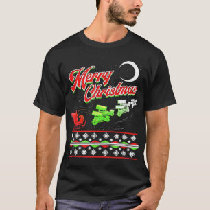 T-shirt Saut en voiture Racing Christmas Santa Sleigh