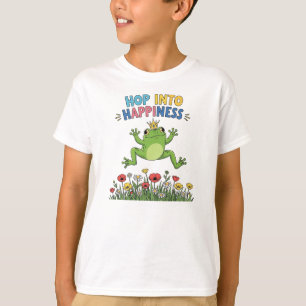 T-shirt Sauter dans le bonheur – Citation avec illustratio