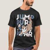 T-shirt Sauter Purr Jump : Conception de chat joueuse avec (Devant)