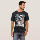 T-shirt Sauter Purr Jump : Conception de chat joueuse avec (Devant entier)