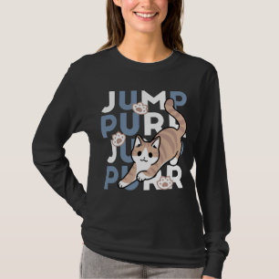 T-shirt Sauter Purr Jump : Conception de chat joueuse avec