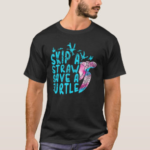 T-shirt Sauter Une Paille Sauver Une Tortue Aquatique Tort