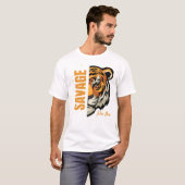 T-shirt Sauvage Bengale Tigre Typographie Sauvage Alpha Ho (Devant entier)