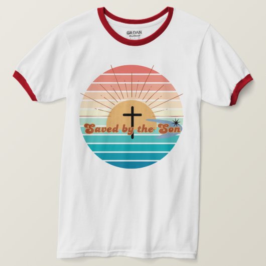 T-shirt Sauvé par le fils retro Christian tee (Design devant)