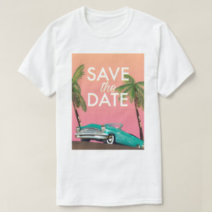 T-shirt Sauvegarder la date voiture décapotable vintage