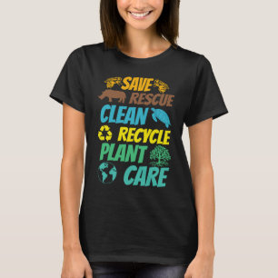 T-shirt Sauver Abeilles Secourir Animaux Plastique Recyclé
