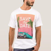 T-shirt Sauver la date voiture décapotable vintage (Devant)