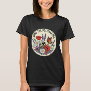 T-shirt Sauver le pollinisateur avec abeille, papillon et