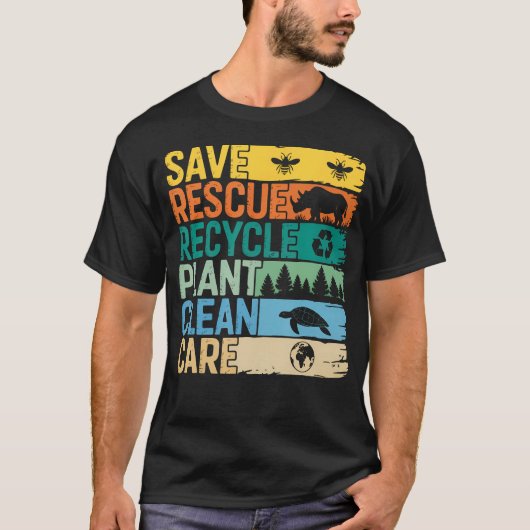 T-shirt Sauver les abeilles, secourir les animaux, recycle (Devant)