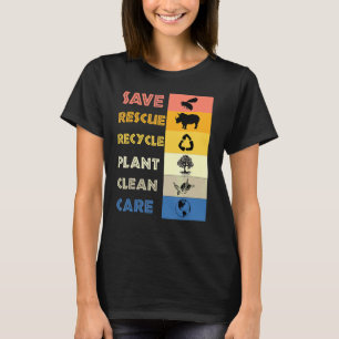 T-shirt Sauver les abeilles Secourir les animaux Recycler