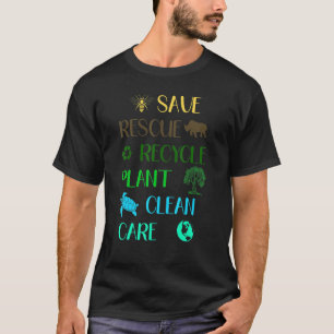 T-shirt Sauver les abeilles Secourir les animaux Recycler
