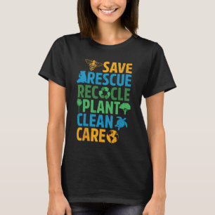 T-shirt Sauver les abeilles Secourir les animaux Recycler