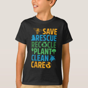 T-shirt Sauver les abeilles Secourir les animaux Recycler 