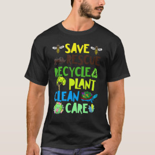 T-shirt Sauver les abeilles Secourir les animaux Recycler