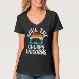 T-shirt Sauver Les Licornes Joufflues  Rhino Licorne Rétro