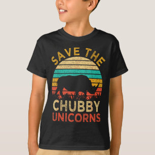 T-shirt Sauver Les Licornes Joufflues Vintage Drôle Rhino