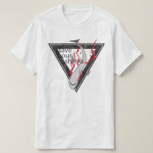 T-shirt sauver nos requins SOS triangle floral