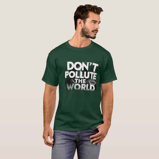T-shirt sauver notre planète, vert (Devant entier)