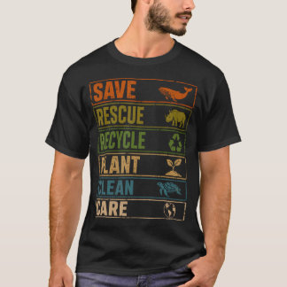 T-shirt Sauver Secourir Recycler Soin des plantes Jour de