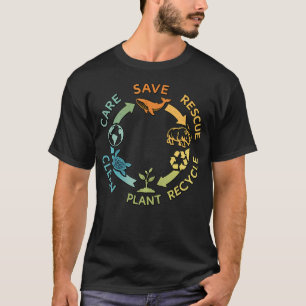 T-shirt Sauver Secourir Recycler Soin des plantes Terre