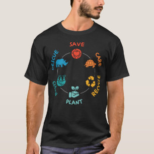 T-shirt Sauver Soigner Recycler Nettoyer Planète (Terre