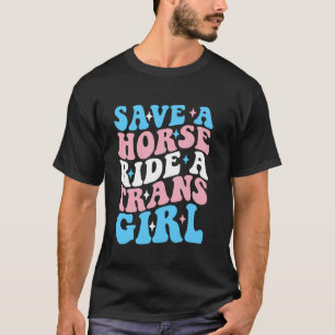 T-shirt Sauver Un Cheval Monte Une Fille Trans Vêtements T