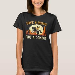 T-shirt Sauver Un Cheval Monter Un Cowboy Rodeo Occidental
